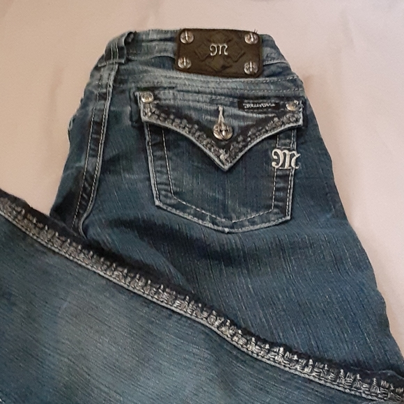 MISS ME  Bi LATERAL BORDER DOWN BOTH LEGS SKINNY JEANS, SIZE 26 - Picture 12 of 13